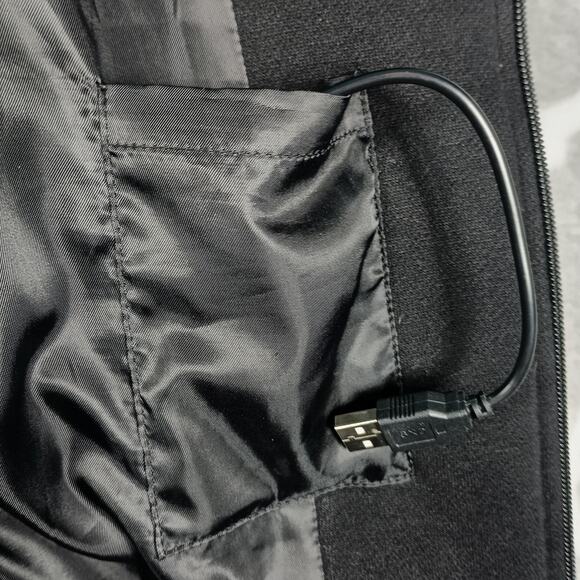 Club Exx LED Light Up Jacket Womens Small Black Hood Rave Bomber Festival Coat - Picture 10 of 14